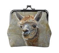 Münzgeldbörse mit Alpaka-Motiv und Lama-Druck, kleine Taschen mit Kussschloss, für Münzen, Karten, kleine Gegenstände