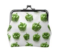 Münzgeldbörse mit Chilischoten-Aufdruck, für Damen, Kuss-Lock-Geldbörse, kleine Geldbörse aus PU-Leder
