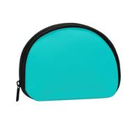 Münzgeldbörse mit dunkel-aqua-Druck, Mini-Geldbörse für Damen, niedlich, klein, Kleingeldbörse
