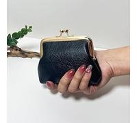 Münzgeldbörse mit Kussschloss, Münzbörse für Damen, Vintage-Stil, niedlicher Münzhalter, Schwarz