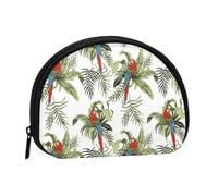 Münzgeldbörse mit süßem Ara, Papageienpflanze, niedlicher Mini-Münzbeutel für Damen, kleine Kleingeldbörse