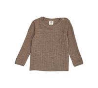 müsli by GREEN COTTON Baby Langarmshirt SW rip Walnut melange 80