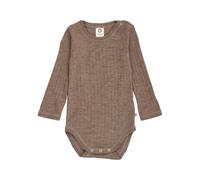 müsli by GREEN COTTON Langarmbody SW rip Walnut melange 80