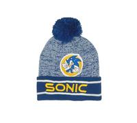 Mütze Kinder Sonic | Sonic the Hedgehog | Bommelmütze | Beanie | Winter-Mütze | Strickmütze | Haube | kleine Geschenke für Jungen (DE/NL/SE/PL, Numerisch, 52, Blau)