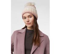 Mütze mit Bommel und Glitzergarn pink|beige ONESIZE