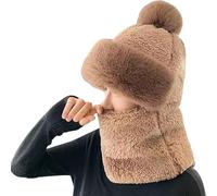 mütze mit ohren Mütze und Schal Set Damen Winter Warm sturmhaube Halswärmer-Sets Damen Wintermütze Flexible Strickmütze mit Balaclava Sturmhaube Warm Schalmütze Fleece Frauen winter hat women