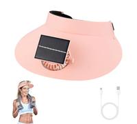 Mütze mit Ventilator, UV-Schutz Kappe mit Solar-Ventilator, 2025 neu Leicht Cap mit Ventilator in 3 Stufen Windschwindigkeit, USB Type-C/Solar Betreib, für Outdoor Sport Radfahren (Rosa)