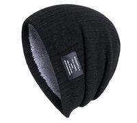 MüTze Und Schal Damen Set Gelb Herren- und Damen-Strickmützen, Winter, Outdoor, einfarbig, gestreift, warm, Ohrenschutz Warme Fleecehandschuhe (Black, One Size)