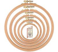 MUFEKUM 5 Stück 5 Größen Buchenholz-Stickrahmen, Kreuzstich-Reifen, Holzkreis für Stickerei, Kreuzstich, Handarbeiten, Kunsthandwerk, Nähen und Aufhängen, 15.2 cm, 15.2 cm) 7.8 cm 20.3 cm)