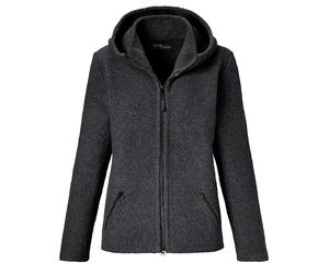 Mufflon Jula Damen Wolljacke Kapuzenjacke Schurwolle anthrazit Größe XL Farbgruppe grau grau Damen 100% Wolle