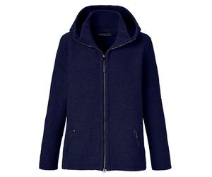 Mufflon Nele Damen Merino Wolljacke mit Kapuze marine Größe XS Farbgruppe navy navy Damen 100% Wolle