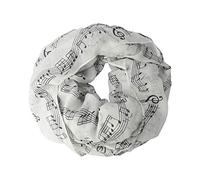 mugesh Rund-Schal Notenzeile weiß-schwarz groß - Schönes Geschenk für Musiker
