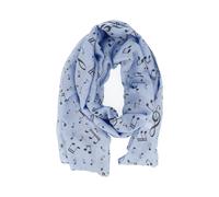 mugesh Schal Damen mit Notenmotiv blau - Musik Schal Frauen 150x50 cm - weich, pflegeleicht & knitterarm - Elegantes Accessoire für Bühne, Chor & Freizeit - Geschenk für Musikerin