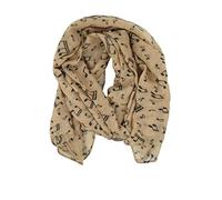 mugesh Schal Damen mit Notenmotiv braun aus 100% Viskose - Musik Schal Frauen 150x50 cm - weich, pflegeleicht & knitterarm - Elegantes Accessoire für Bühne, Chor & Freizeit - Geschenk für Musikerin