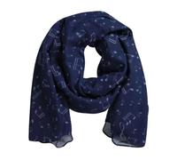 mugesh Schal Damen mit Notenmotiv dunkelblau - Musik Schal Frauen 150x50 cm - weich, pflegeleicht & knitterarm - Elegantes Accessoire für Bühne, Chor & Freizeit - Geschenk für Musikerin