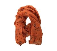 mugesh Schal Damen mit Notenmotiv orange - Musik Schal Frauen 150x50 cm - weich, pflegeleicht & knitterarm - Elegantes Accessoire für Bühne, Chor & Freizeit - Geschenk für Musikerin
