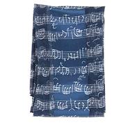 mugesh Schal Noten - Schönes Geschenk für Musiker (one size, blau)
