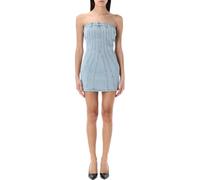 Mugler - Spiral Denim Bustier Dress - Größe 36 - blau