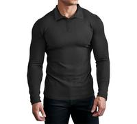 Muhshoiy Herren Poloshirt Langarm/Kurzarm Strick Polohemd Männer Geripptes Slim Fit T-Shirts Freizeit Basic Tee