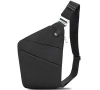 Muiyukka Diebstahlsichere Brusttasche für Herren Damen, Anti-Diebstahl Sling Bag Schultertasche, Mehrere Taschen Reisetasche Umhängetaschen Crossbody Bag für Freien Reisen, Schwarz