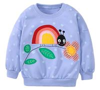 MUJOQE Mädchen Pullover Blume Sweatshirt Baumwolle Kinder Langarm Winter Kleidung Langarmshirt Tops 110