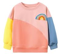 MUJOQE Mädchen Sweatshirt Kinder Regenbogen Einhorn Sweatshirt Pullover Sport Langarm Warm Baumwolle Top 92