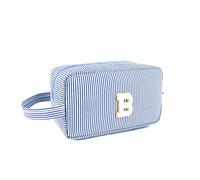 Muka Monogrammierte Kosmetiktasche, Initialen Makeup Tasche für Damen und Mädchen, Praktischer Reise Kulturbeutel