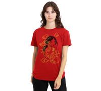 Mulan Mushu Breezy Illustration Ladies T Shirt, Red, XX-Large