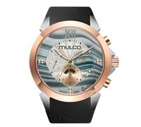 MULCO Enchanted Quartz Damenuhr - 46mm Edelstahlgehäuse, Quarz Analog Miyota JP25 Uhrwerk, 10ATM wasserdicht, Silikonarmband, Multifunktion, Batterie SR621SW, stilvoll und langlebig