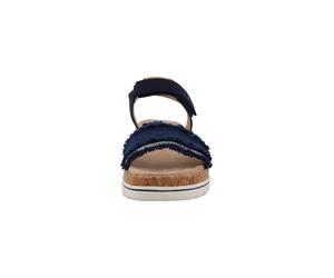 Mules TOM TAILOR "Tom Tailor Flat Sandals - Mules", Damen, Gr. 36, blau (navy), Polyester, Schuhe (95398518-36) navy