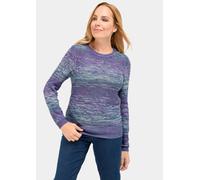 Strickpullover GOLDNER "Multicolor-Pullover mit erfrischendem Farbverlauf", Damen, Gr. 48, grün (lila, grün, gemustert), Obermaterial: 70% Polyacryl PAN. 30% Baumwolle CO., Rippe, Pullover Strickpullo