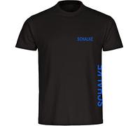 multifanshop Herren T-Shirt - Schalke - Brust & Seite - Druck blau - Männer Größe 3XL schwarz