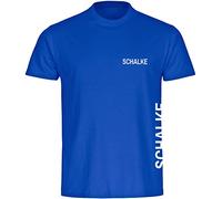 multifanshop Herren T-Shirt - Schalke - Brust & Seite - Druck weiß - Männer Größe 4XL blau