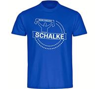 multifanshop Herren T-Shirt - Schalke - Meine Fankurve - Druck weiß - Männer Größe XXL blau