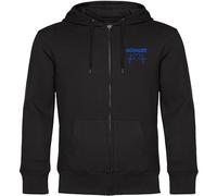 multifanshop Kapuzen Sweatshirt Jacke - Schalke - Herzschlag - Druck blau - Sweat Größe M schwarz