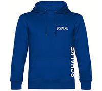 multifanshop Kapuzen Sweatshirt - Schalke - Brust & Seite - Druck weiß - Hoodie Größe M blau
