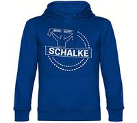 multifanshop Kapuzen Sweatshirt - Schalke - Meine Fankurve - Druck weiß - Hoodie Größe XXL blau