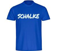 multifanshop Kinder T-Shirt - Schalke - Textmarker - Druck weiß - Kind Größe 152 blau