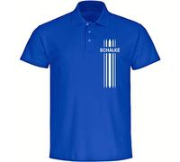 multifanshop Poloshirt - Schalke - Streifen - Druck weiß - Polo Größe 3XL blau