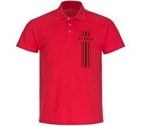 multifanshop Poloshirt - St. Pauli - Streifen - Druck braun - Polo Größe 3XL rot