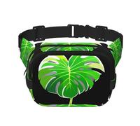 Multifunktionale Hüfttasche mit abstraktem Monstera-Blatt-Druck, Unisex, trendige Kuriertasche, Reise-Sport-Aufbewahrungstasche