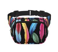 Multifunktionale Hüfttasche mit tropischen Papageienfedern, Unisex, trendige Kuriertasche, Reise-Sport-Aufbewahrungstasche