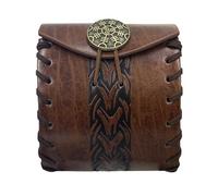 Multifunktionale Münzbörse Kleine Geldbörse PU Leder Münzbörse Mittelalter Hüfttasche Renaissances Gürteltasche Würfeltasche, braun, Section B