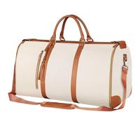 Multifunktionale wasserdichte Anzug-Reisetasche, große Kapazität, faltbar, tragbar, PU-Leder, Kleidersack mit verstellbarem Riemen, weiß, Taschen-Organizer