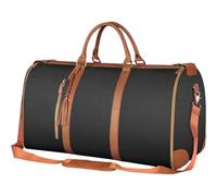 Multifunktionale wasserdichte Anzug-Reisetasche, große Kapazität, faltbar, tragbar, PU-Leder, Kleidersack mit verstellbarem Riemen, braun, Taschen-Organizer