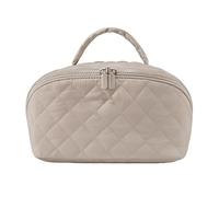 Multifunktionaler Make-up-Koffer, 180° Flacher Kosmetik-Organizer mit Fächern, Damen Damen, Mädchen (Khaki)