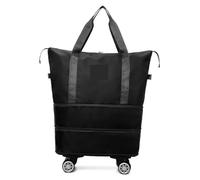 Multifunktions-Reisetasche mit Rad, Ultraleicht, tragbar, Trocken- und Nasstrennung, Gepäckaufbewahrung, große Kapazität, Fitnesstasche(Black)