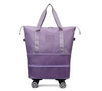 Multifunktions-Reisetasche mit Rad, Ultraleicht, tragbar, Trocken- und Nasstrennung, Gepäckaufbewahrung, große Kapazität, Fitnesstasche(Purple)
