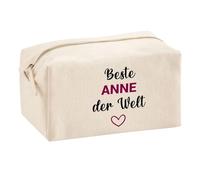 Multifunktionstasche Beste Anne der Welt - Kosmetiktasche, Kulturbeutel, Reiseetui & Büro-Täschchen- Geschenkidee Muttertag, Geburtstag, Schwester, Weihnachten, Patentante
