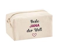 Multifunktionstasche Beste Jana der Welt - Kosmetiktasche, Kulturbeutel, Reiseetui & Büro-Täschchen- Geschenkidee Muttertag, Geburtstag, Schwester, Weihnachten, Patentante